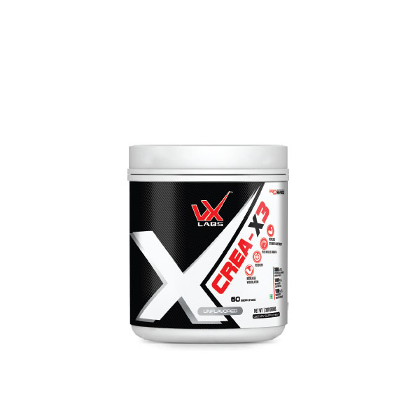 CREA-X3 is the ﬁrst-time fusion of Creatine Nitrate, Creatine Hydrochloride, and Creatine Monohydrate. CREA-X3 rapidly enhances your muscle cells ability to regenerate adenosine triphosphate (ATP), so you can recover faster between sets.